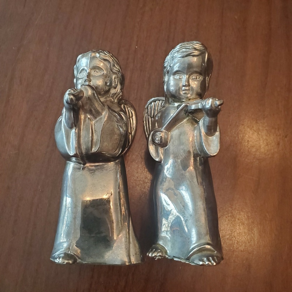 ANGELS Salt & Pepper Set GSA Godinger Silver Art Co. LTD Playing Instruments